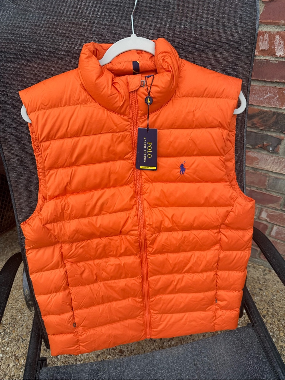 Polo by Ralph Lauren Orange Quilted Puffer Ski Vest